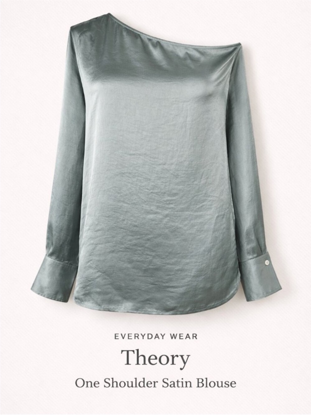 Theory Ulrika 2 One-Shoulder Satin Blouse
